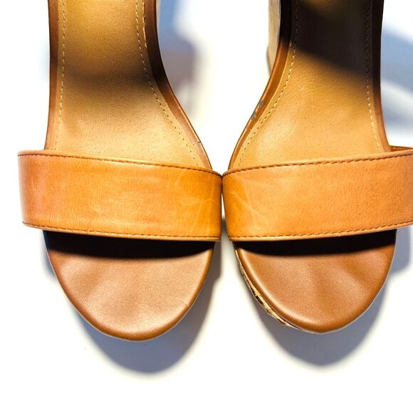 Steve Madden Women's 7 M Roper Wedge Cork Sandals Platform Heels Brown Black - Picture 4 of 14